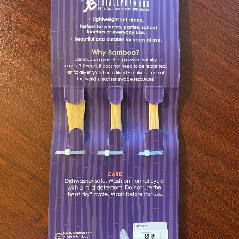 Reusable Bamboo Utensil Set (4 Sets included)